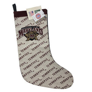 Christmas Tapestry Terrapins Terps Stocking University of Maryland - NWT